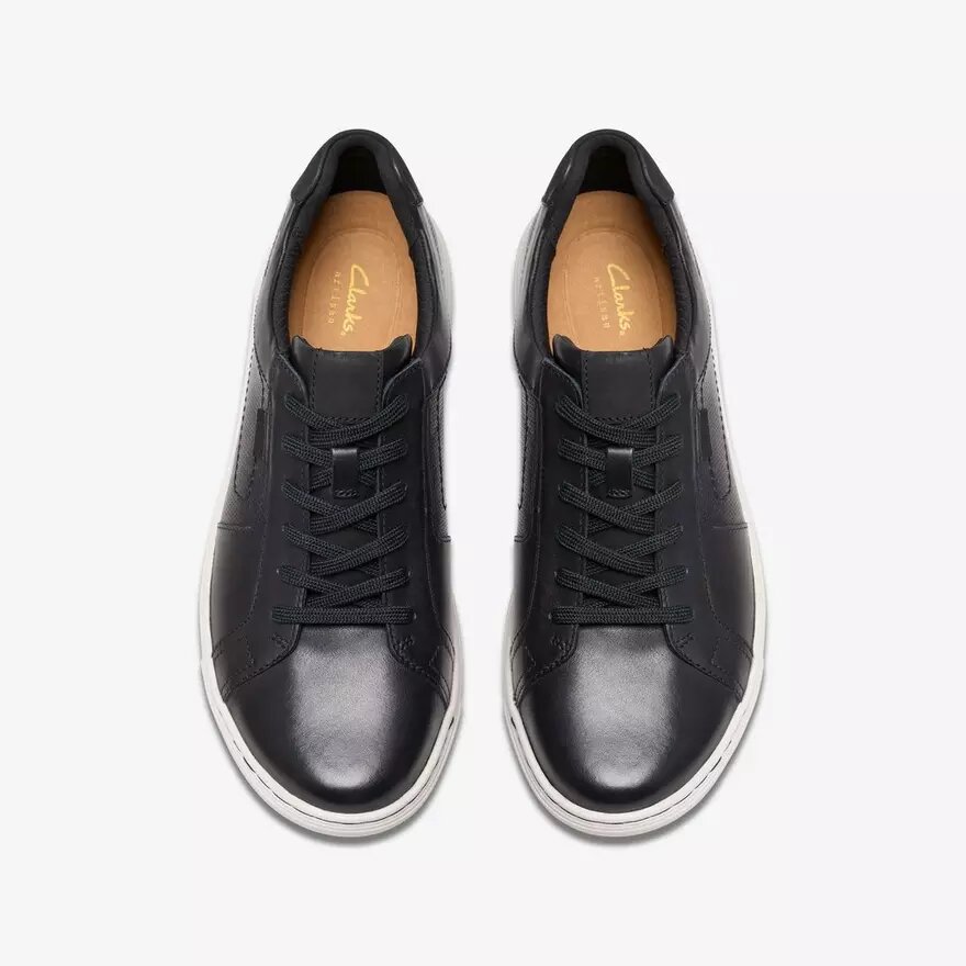 Zapatillas con cordones Mapstone de cuero negro para hombre Zapatillas con cordones Mapstone de cuero negro para hombre