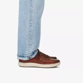 Zapatillas con cordones Mapstone de piel color tostado para hombre