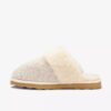 Zapatillas de casa de punto Stockinette para mujer en color caqui