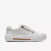 Zapatillas de cuero blancas Hollyrose Zip para mujer