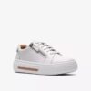 Zapatillas de cuero blancas Hollyrose Zip para mujer