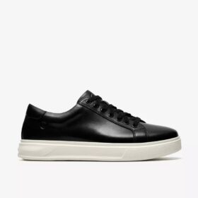 Zapatillas de cuero negro con cordones Goswell para hombre