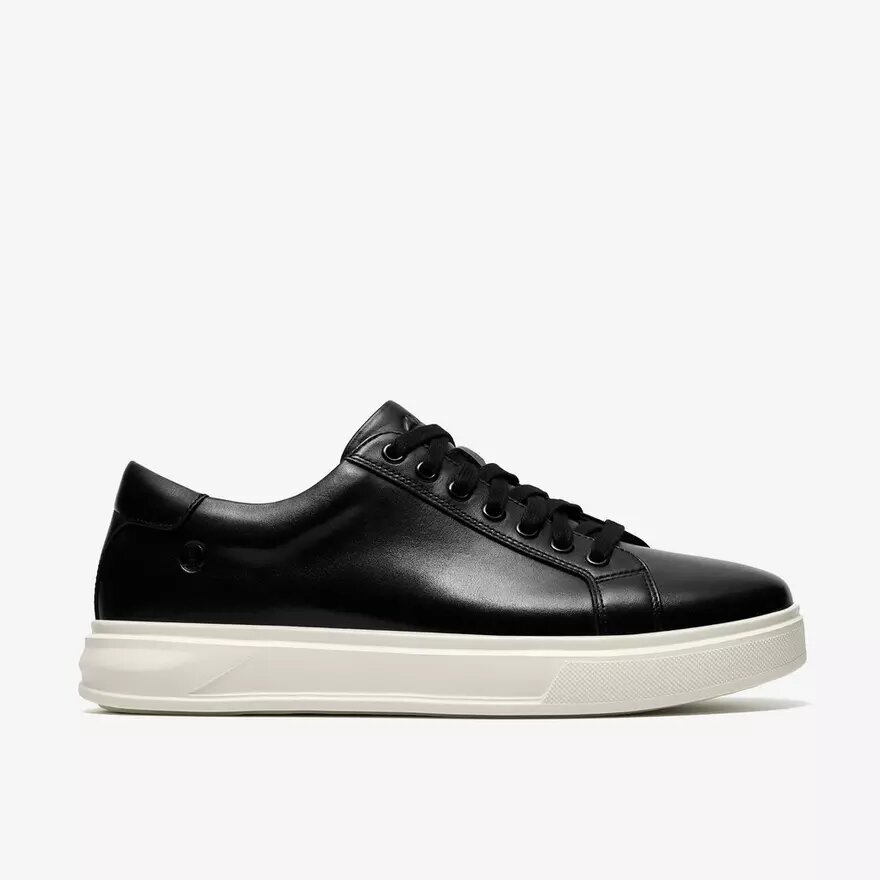Zapatillas de cuero negro con cordones Goswell para hombre Zapatillas de cuero negro con cordones Goswell para hombre