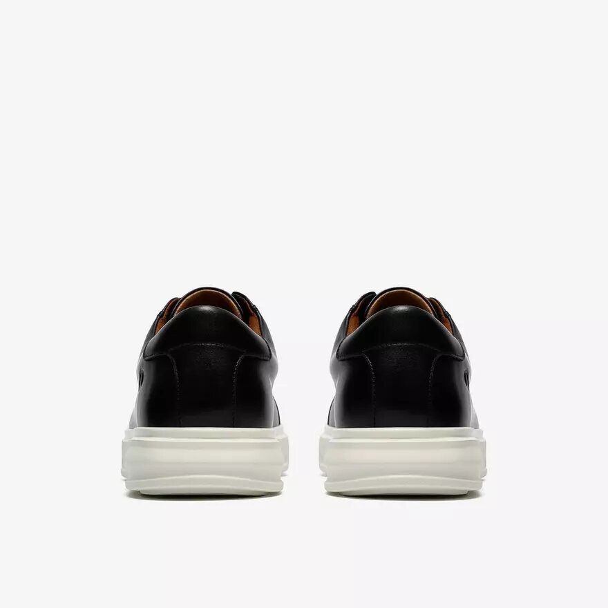 Zapatillas de cuero negro con cordones Goswell para hombre Zapatillas de cuero negro con cordones Goswell para hombre