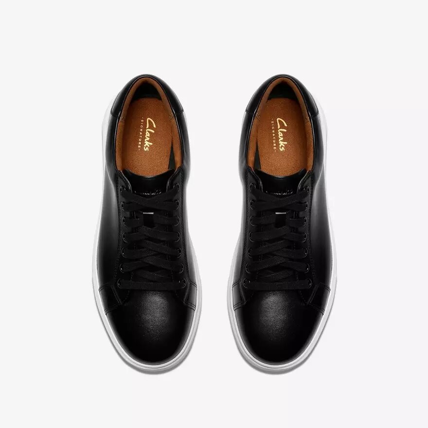 Zapatillas de cuero negro con cordones Goswell para hombre Zapatillas de cuero negro con cordones Goswell para hombre