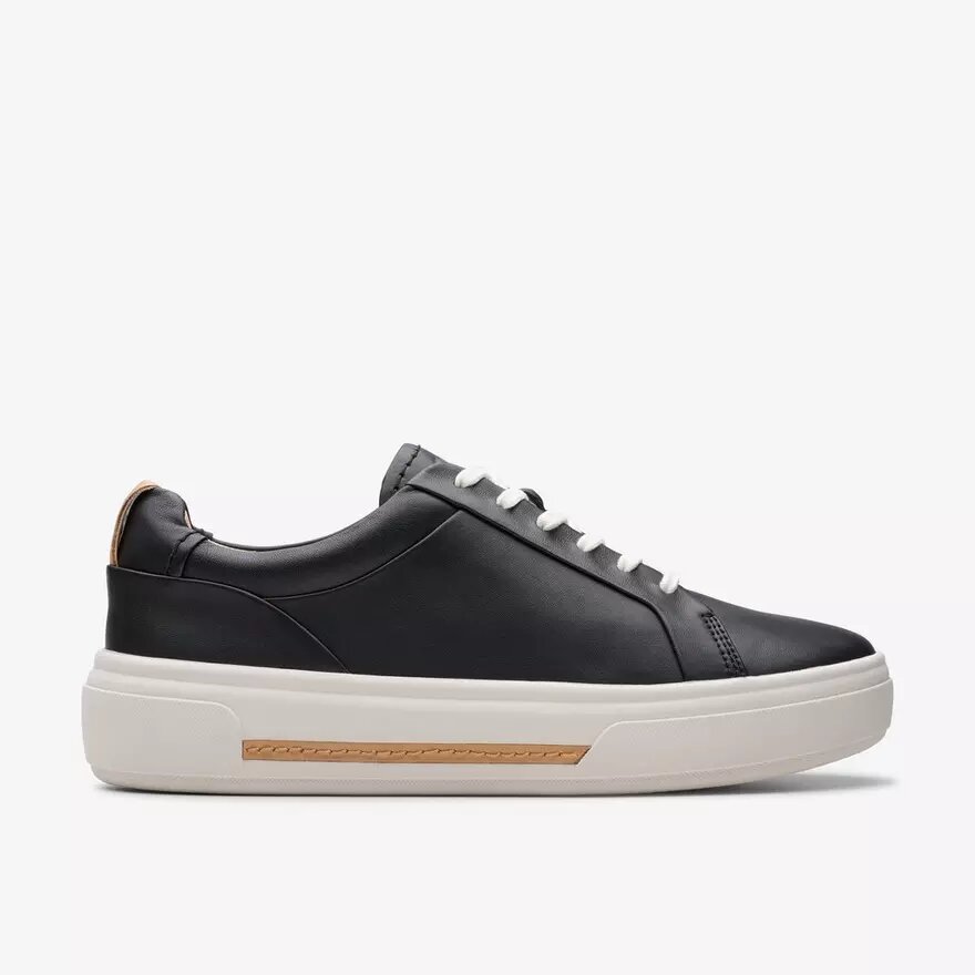 Zapatillas de paseo de cuero negro Hollyhock para mujer Zapatillas de paseo de cuero negro Hollyhock para mujer