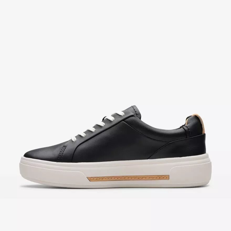 Zapatillas de paseo de cuero negro Hollyhock para mujer Zapatillas de paseo de cuero negro Hollyhock para mujer