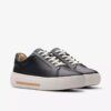 Zapatillas de paseo de cuero negro Hollyhock para mujer Zapatillas de paseo de cuero negro Hollyhock para mujer