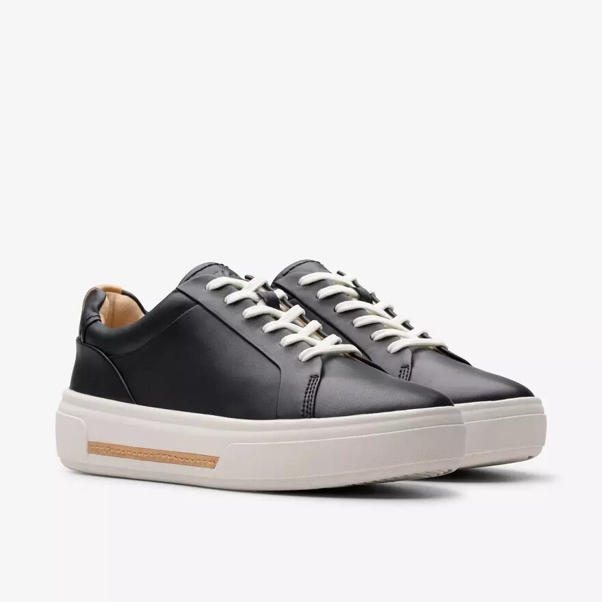 Zapatillas de paseo de cuero negro Hollyhock para mujer Zapatillas de paseo de cuero negro Hollyhock para mujer