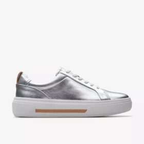 Zapatillas de paseo de piel plateadas Hollyhock para mujer