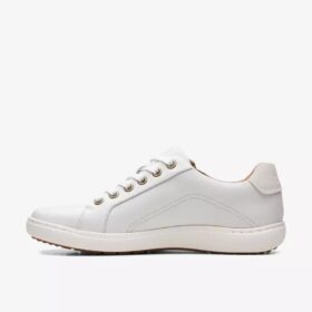 Zapatillas deportivas de cuero blanco con cordones Nalle para mujer