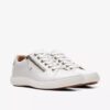 Zapatillas deportivas de cuero blanco con cordones Nalle para mujer