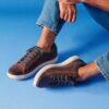Zapatillas deportivas de hombre Mapstone Lace de piel de caoba Zapatillas deportivas de hombre Mapstone Lace de piel de caoba