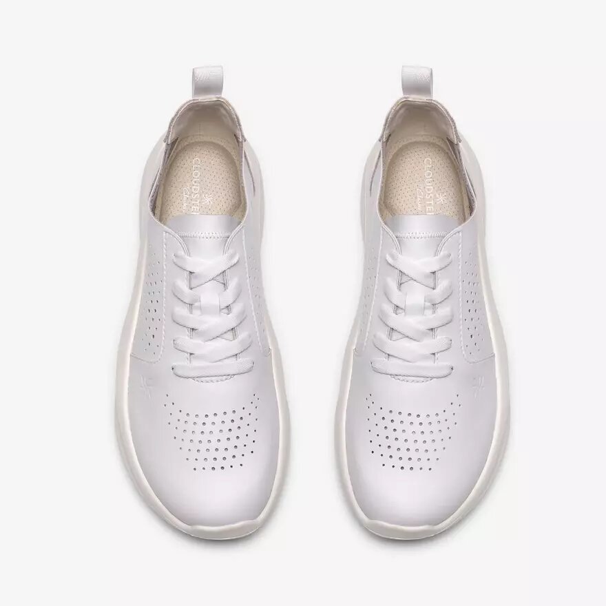 Zapatillas deportivas de piel blancas Solevana para mujer Zapatillas deportivas de piel blancas Solevana para mujer