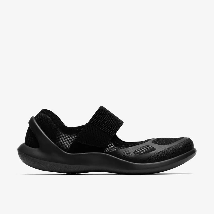 Zapatillas deportivas negras con correa Solevana para mujer Zapatillas deportivas negras con correa Solevana para mujer