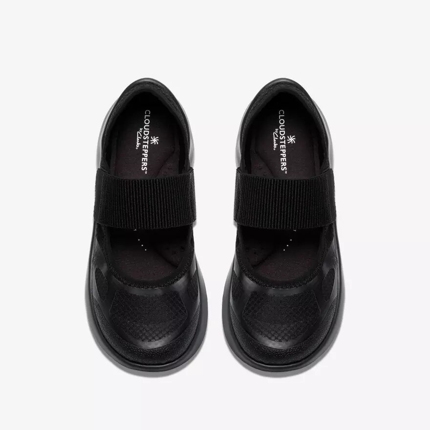Zapatillas deportivas negras con correa Solevana para mujer Zapatillas deportivas negras con correa Solevana para mujer