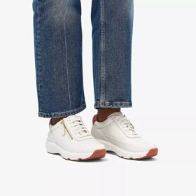 Zapatillas deportivas Tivoli Zip para mujer en piel blanca