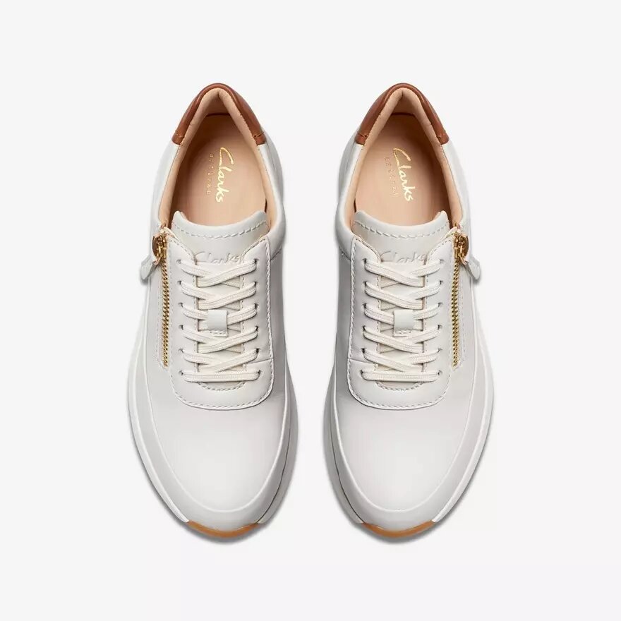 Zapatillas deportivas Tivoli Zip para mujer en piel blanca Zapatillas deportivas Tivoli Zip para mujer en piel blanca
