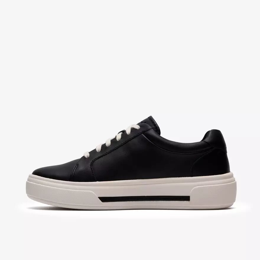 Zapatillas Hollyrose Zip de cuero negro para mujer Zapatillas Hollyrose Zip de cuero negro para mujer