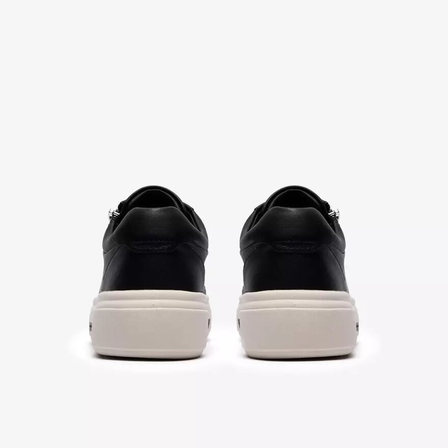Zapatillas Hollyrose Zip de cuero negro para mujer Zapatillas Hollyrose Zip de cuero negro para mujer