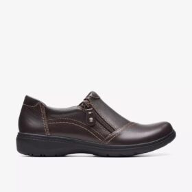 Zapatillas slip-on Carleigh Ray de piel marrón oscuro para mujer
