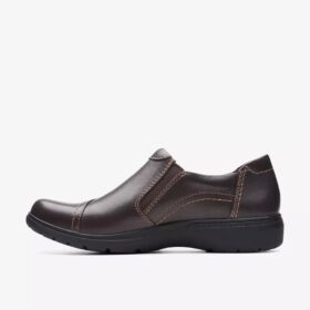 Zapatillas slip-on Carleigh Ray de piel marrón oscuro para mujer