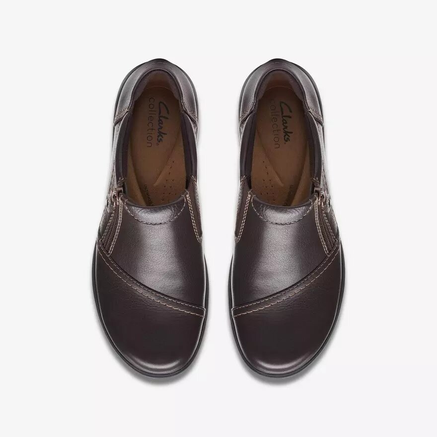 Zapatillas slip-on Carleigh Ray de piel marrón oscuro para mujer Zapatillas slip-on Carleigh Ray de piel marrón oscuro para mujer