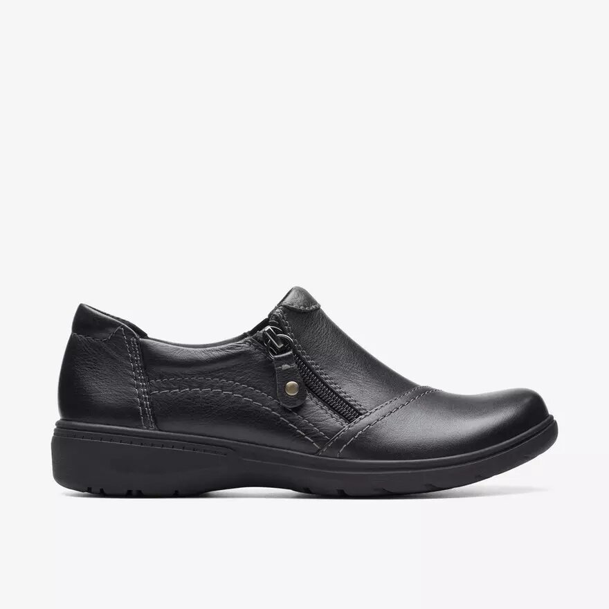 Zapatillas slip-on Carleigh Ray de piel negra para mujer Zapatillas slip-on Carleigh Ray de piel negra para mujer