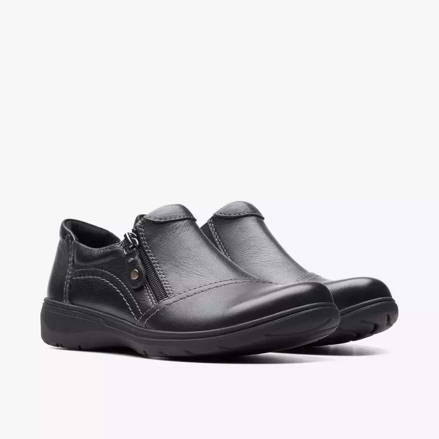 Zapatillas slip-on Carleigh Ray de piel negra para mujer Zapatillas slip-on Carleigh Ray de piel negra para mujer