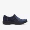 Zapatillas slip-on Carleigh Ray para mujer, de nubuck azul marino