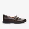 Zapatillas slip-on Certina Ease de cuero marrón oscuro para mujer