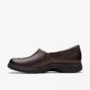 Zapatillas slip-on Certina Ease de cuero marrón oscuro para mujer