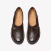 Zapatillas slip-on Certina Ease de cuero marrón oscuro para mujer