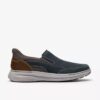 Zapatillas slip-on Craftwell Step de cuero azul marino para hombre Zapatillas slip-on Craftwell Step de cuero azul marino para hombre