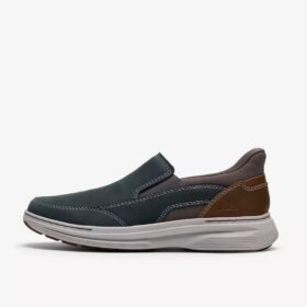 Zapatillas slip-on Craftwell Step de cuero azul marino para hombre