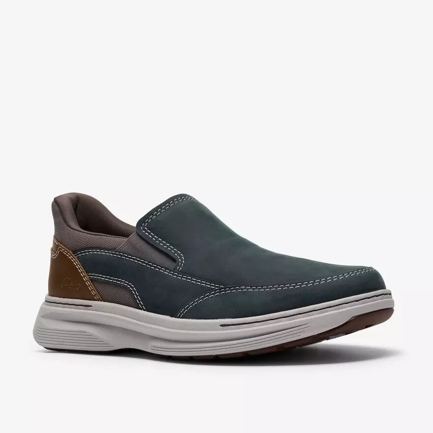 Zapatillas slip-on Craftwell Step de cuero azul marino para hombre Zapatillas slip-on Craftwell Step de cuero azul marino para hombre