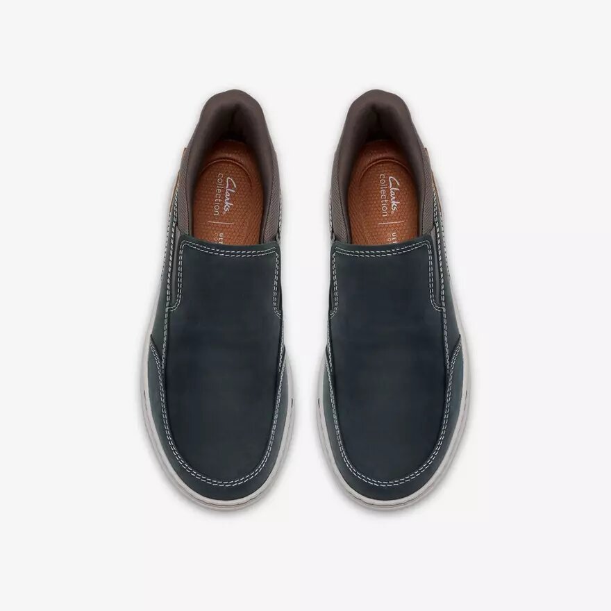 Zapatillas slip-on Craftwell Step de cuero azul marino para hombre Zapatillas slip-on Craftwell Step de cuero azul marino para hombre
