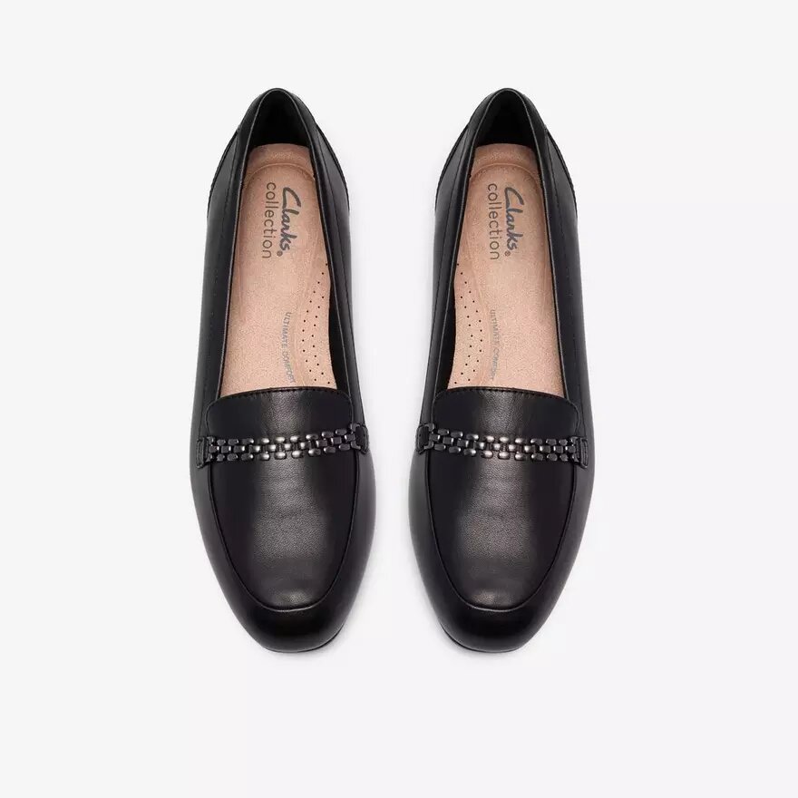 Zapatillas slip-on de cuero negro Juliet Mia para mujer Zapatillas slip-on de cuero negro Juliet Mia para mujer