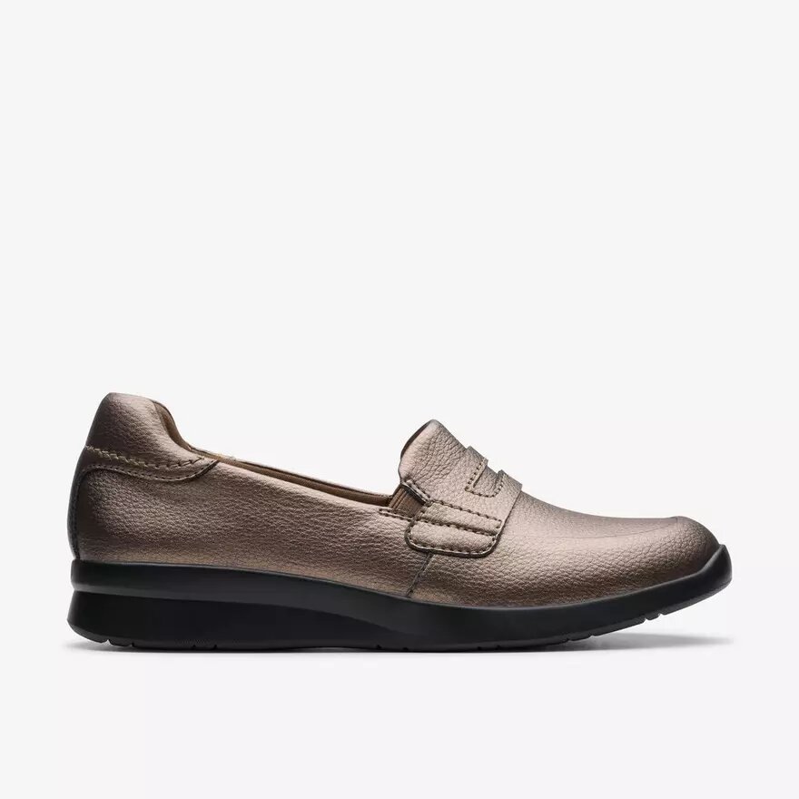 Zapatillas slip-on Ellowyn Penny en bronce metalizado para mujer Zapatillas slip-on Ellowyn Penny en bronce metalizado para mujer
