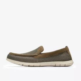 Zapatillas slip-on Flexway Step para hombre, de punto color oliva