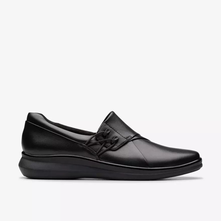 Zapatillas slip-on Lynell para mujer, de piel negra Zapatillas slip-on Lynell para mujer, de piel negra