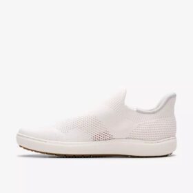 Zapatillas slip-on Nalle Step blancas de punto para mujer