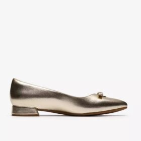 Zapatillas slip-on Natalyn Trim doradas metalizadas para mujer | Clark