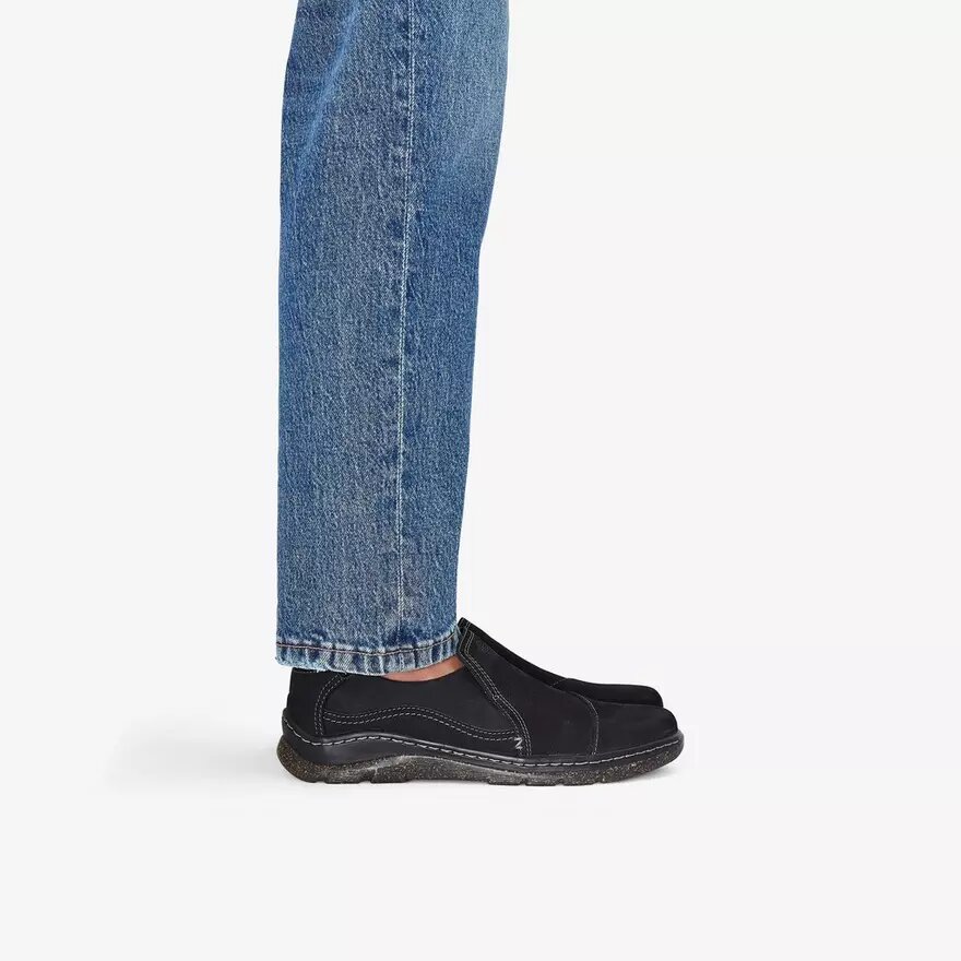 Zapatillas slip-on Orlene para mujer, de cuero negro Zapatillas slip-on Orlene para mujer, de cuero negro