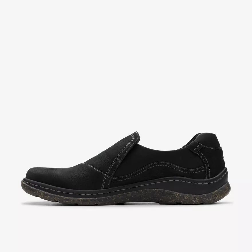 Zapatillas slip-on Orlene para mujer, de cuero negro Zapatillas slip-on Orlene para mujer, de cuero negro