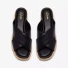 Zapatillas tipo mule Tessiah para mujer con cuñas de cuero negro