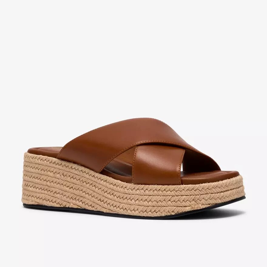 Zapatos de cuñas Tessiah Mule2 para mujer, en piel color tostado Zapatos de cuñas Tessiah Mule2 para mujer, en piel color tostado