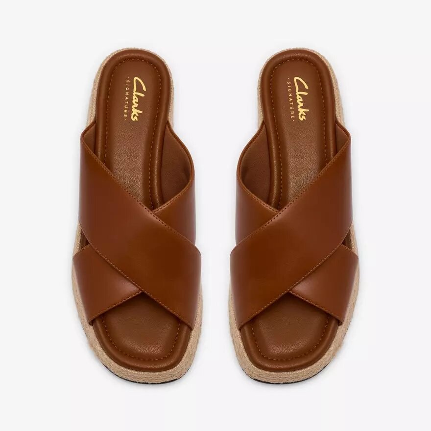 Zapatos de cuñas Tessiah Mule2 para mujer, en piel color tostado Zapatos de cuñas Tessiah Mule2 para mujer, en piel color tostado