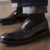 Zapatos de cuero negro Aldwin Step para hombre
