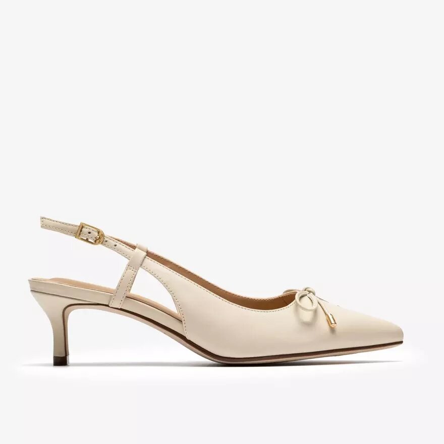 Zapatos de salón con lazo Zarey de piel color crema para mujer Zapatos de salón con lazo Zarey de piel color crema para mujer